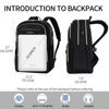 Picture of EMPSIGN Laptop Backpack Purse for Women and Men with USB Charging Port, 15.6 Inch Travel Water Resistant Quilted Backpack, High-Capacity 30L Work Business Computer Backpack, Black