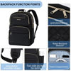 Picture of EMPSIGN Laptop Backpack Purse for Women and Men with USB Charging Port, 15.6 Inch Travel Water Resistant Quilted Backpack, High-Capacity 30L Work Business Computer Backpack, Black