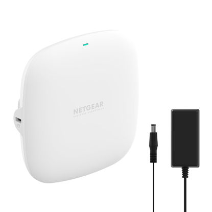 Picture of NETGEAR Wireless Access Point (WAX210PA) - WiFi 6 Dual-Band AX1800 Speed | 1 x 1G Ethernet PoE Port | Up to 128 Devices | 802.11ax | WPA3 | Compact Size | Up to 4 SSID Networks | with Power Adapter