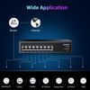 Picture of Aumox 8 Port Gigabit PoE Switch, 8 Port PoE 120W, Gigabit Ethernet Unmanaged Network Switch, Plug and Play, Sturdy Metal Housing, Traffic Optimization