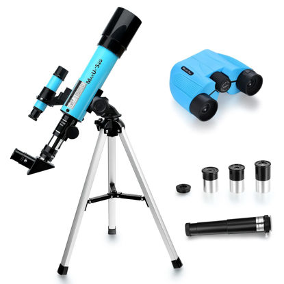 Picture of MaxUSee Lunar Telescope for Kids and Astronomy Beginners, Refractor Telescope with Finder Scope and 3 Eyepieces, Travel Telescope with Compact HD Binoculars for Moon Viewing Bird Watching Sightseeing