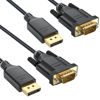 Picture of DteeDck DisplayPort to VGA Cable 6ft 2 Pack, Display Port DP to VGA Adapter Cable Converter Male to Male Braided Cord for Monitor Desktop Laptop Display Projector HDTV