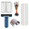 Picture of WayinTop RPi GPIO Breakout Expansion Kit for Raspberry Pi 4B 3B+ 3B 2B B+, T-Type GPIO Expansion Adapter Board + 830 Tie Points Solderless Breadboard + 40pin GPIO Flat Ribbon Cable + 65pcs Jumper Wire