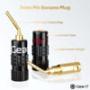 Picture of GearIT Pin Banana Plugs for Speaker Wire (6 Pairs, 12 Pieces), 2mm Pin Plug Screw Type, 24K Gold Plated Connectors (Support 12 AWG to 20 AWG Wires)
