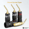 Picture of GearIT Pin Banana Plugs for Speaker Wire (6 Pairs, 12 Pieces), 2mm Pin Plug Screw Type, 24K Gold Plated Connectors (Support 12 AWG to 20 AWG Wires)