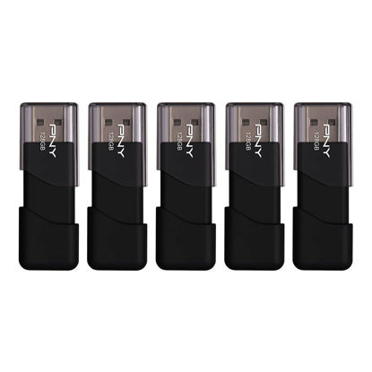 Picture of PNY 128GB Attaché 3 USB 2.0 Flash Drive, Black (Pack of 5)