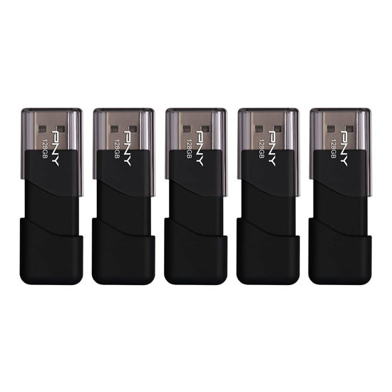 Picture of PNY 128GB Attaché 3 USB 2.0 Flash Drive, Black (Pack of 5)