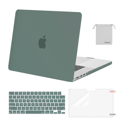 Picture of MOSISO Compatible with MacBook Pro 16 inch Case 2025 2024 2023 2022 2021 M4 M3 M2 M1 A3403 A3186 A2991 A2780 A2485 Pro Max, Plastic Hard Shell&Keyboard Cover&Screen Film&Storage Bag, Midnight Green