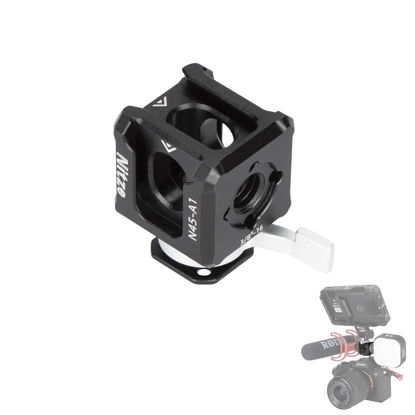 Picture of Nitze Triple Cold Shoe Adapter with 1/4" Threaded Hole, 1/4" and 3/8" ARRI Locating Holes, Quick Release Cold Shoe Mount for Monitor Mount, Magic Arm, LED Light and Microphone - N45-A1