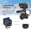 Picture of Nitze Triple Cold Shoe Adapter with 1/4" Threaded Hole, 1/4" and 3/8" ARRI Locating Holes, Quick Release Cold Shoe Mount for Monitor Mount, Magic Arm, LED Light and Microphone - N45-A1
