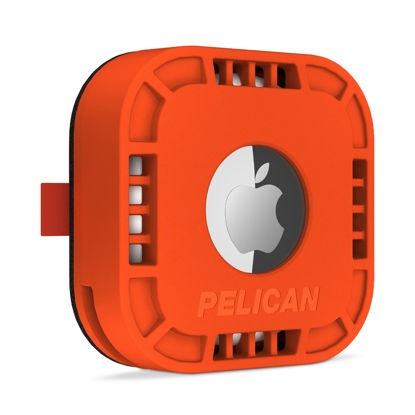 Picture of Pelican Protector - Airtag Holder / Case with 3M Adhesive Sticker [1 Pack] Protective Shockproof Cover for Apple Air tag - Hidden Stick On Mount For Bike Wallet Travel TV Remote Car Luggage - Orange
