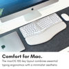 Picture of Macally Backlit Bluetooth Ergonomic Keyboard for Mac - Sculpted for Comfort - Wireless Ergonomic Keyboard (100-Key MacOS Layout) - Rechargeable Split Ergo Keyboard - MacBook, iMac, iPad, iPhone