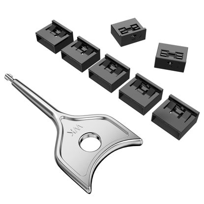 Picture of 100Pcs USB Port Blocker with 5 Key,Locking USB Port/Dust Blocker,USB-A Dust Cap Female Port Plug Protector, Compatible with USB-A Ports,Computers,TVs,Routers (Black)