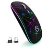 Picture of TaIYanG Wireless Mouse, 2.4G Portable Optical Quiet RGB Mouse with USB Receiver and Type C Adapter, 3 Adjustable DPI Levels, Wireless Computer Mouse for Laptop, Computer, PC, MacBook, Desktop