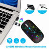 Picture of TaIYanG Wireless Mouse, 2.4G Portable Optical Quiet RGB Mouse with USB Receiver and Type C Adapter, 3 Adjustable DPI Levels, Wireless Computer Mouse for Laptop, Computer, PC, MacBook, Desktop