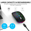 Picture of TaIYanG Wireless Mouse, 2.4G Portable Optical Quiet RGB Mouse with USB Receiver and Type C Adapter, 3 Adjustable DPI Levels, Wireless Computer Mouse for Laptop, Computer, PC, MacBook, Desktop