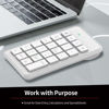 Picture of LOONASA Wired USB C Number Pad - 23 Keys Type C Numeric Keypad Upgraded 10 Key USB Keyboard Financial Accounting Numpad for Laptop, PC, MacBook, Notebook, Desktop,Surface Pro - White