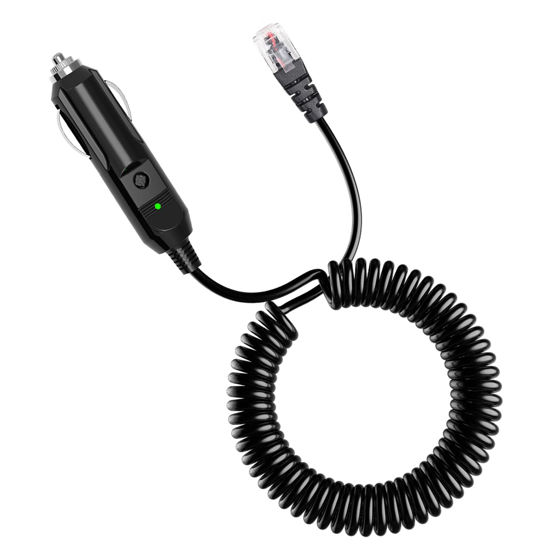 Picture of MONDGE Radar Detector Power Cord Compatible with Uniden Escort Beltronics Valentine one,12V Car Lighter Adapter with Telephone Type Connector Coiled Cable Wire 12V RJ11 CAR Power Cord