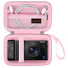 Picture of Canboc Carrying Case for Sony RX100 VII/ RX100 VI/ RX100 V/ RX100 IV/ RX100 III Compact Digital Camera, Point and Shoot Vlogging Camera Bag, Zipper Mesh Pocket fits USB Cable, Batteries, Pink