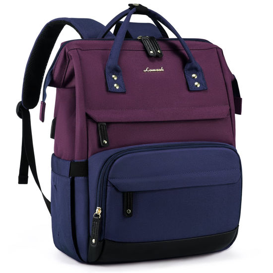 Picture of LOVEVOOK Laptop Backpack for Women, 15.6 Inch Work Business Backpacks Purse with USB Port, Large Capacity Nurse Bag College Bookbag for School, Waterproof Casual Daypack for Travel