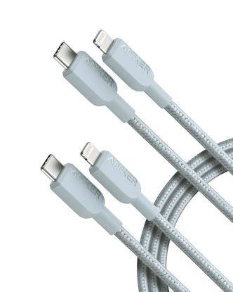 Picture of Anker iPhone Fast Charging Cable, 2pack-6ft, 310 USB-C to Lightning Braided Cable, MFi Certified Cable for iPhone 14 Plus 14 14 Pro Max 13 13 Pro iPhone 12 (Blue, Charger Not Included)