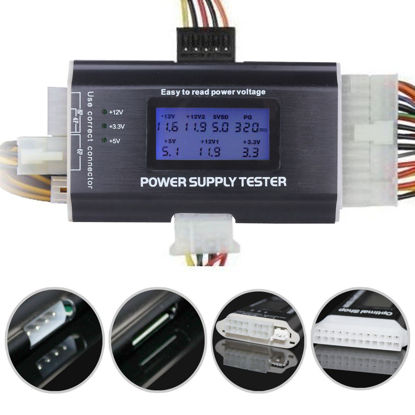 Picture of Optimal Shop 20+4 Pin LCD Computer Power Supply Tester for SATA IDE HDD ATX ITX BYI Connectors-Black
