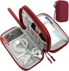 Picture of CAAORDKSO Electronic Cord Organizer Travel Case, Travel Cable Organizer Bag, Waterproof Electronic Accessories Carry Pouch for Cable, Cord, USB, Charger, Phone, Power Bank, Earphone (Wine Red, Medium)