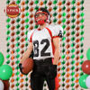 Picture of LOLStar Super Ball Party Decorations 2025, 3 Pack Football Shaped Foil Fringe Curtains, 3.3x6.6 ft Green and Brown Photo Booth Props, Super Ball Backdrop for Football Birthday Party Supplies