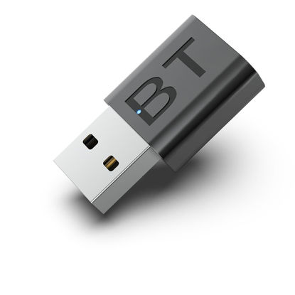 Picture of QOFOWIN Mini 2-in-1 USB Bluetooth Receiver,Bluetooth 5.4 Wireless Audio Adapter 3.5mm Car Kit Music Receiver for Home/Car Stereo Sound System, Portable Speskers, (Aux in) with 3.5mm Cable