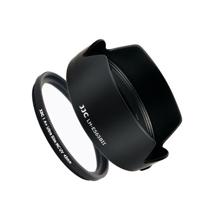 Picture of RF 50mm Petal Reversible Lens Hood & UV Filter Kit Fit for Canon RF 50mm f/1.8 STM Lens Replaces Canon ES-65B Hood on Canon EOS R6 R5 RP R Cameras with Multi-Coated 43mm UV Filter