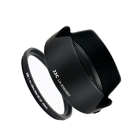 Picture of RF 50mm Petal Reversible Lens Hood & UV Filter Kit Fit for Canon RF 50mm f/1.8 STM Lens Replaces Canon ES-65B Hood on Canon EOS R6 R5 RP R Cameras with Multi-Coated 43mm UV Filter