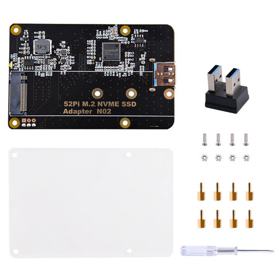 Picture of GeeekPi M.2 NVME SSD Storage Expansion Board for Raspberry Pi 4, Only Support M.2 NVME SSD (Pi Board or M.2 NVME SSD NOT Included)