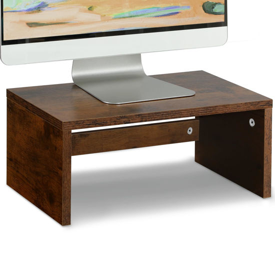 Picture of TEAMIX Higher Monitor Stand Riser-6.7 inch, Monitor Riser with Storage for Desk Small Monitor Stand TV/Screen/PC/Laptop Riser Computer Stand Desktop Shelf