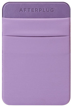 Picture of Afterplug 2-Pocket Adhesive Pouch for Laptop, compatible with external SSD, Apple Magic Mouse, USB cable and more - Lilac Purple
