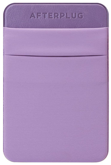 Picture of Afterplug 2-Pocket Adhesive Pouch for Laptop, compatible with external SSD, Apple Magic Mouse, USB cable and more - Lilac Purple