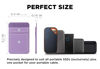 Picture of Afterplug 2-Pocket Adhesive Pouch for Laptop, compatible with external SSD, Apple Magic Mouse, USB cable and more - Lilac Purple
