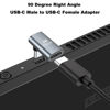 Picture of AreMe 90 Degree USB-C Male to Female Adapter, 2 Pack Right Angle 100W Type-C Adapter Extender for Steam Deck, ROG Ally, Switch, Notebook Computers, Tablet and Mobile Phones (Grey)