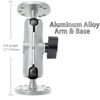 Picture of VAUBORTTI Aluminum Ball Mount with Double AMPS Round Plates,1" Ball Fit for RAM Kit,Drill Base for Fish Finder,GPS Mount & T-Bolt for Backup Camera Monitor, Track