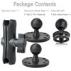 Picture of VAUBORTTI Aluminum Ball Mount with Double AMPS Round Plates,1" Ball Fit for RAM Kit,Drill Base for Fish Finder,GPS Mount & T-Bolt for Backup Camera Monitor, Track