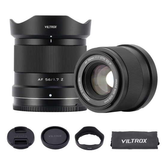 Picture of VILTROX 56mm F1.7 f/1.7 AF Lens for Nikon Z Mount, Large Aperture APS-C Auto Focus Prime Lens Compatible with Nikon Z-Mount Mirrorless Cameras Z5, Z50, Z6, Z6II, Z7, Z7II, ZFC, Z30, Z9, Z8, ZF