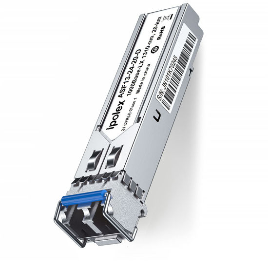 Picture of 1000Base-LX/LH SFP Transceiver, 1.25G SFP LC Fiber Module, Gigabit Single Mode Mini GBIC, 1310nm SMF, up to 20km, for Cisco GLC-LH-SMD, Ubiquiti UF-SM-1G, Meraki, TP-Link TL-SM311LS and More