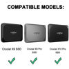 Picture of Lacdo Hard Drive Carrying Case for Crucial X9 / X9 Pro / X10 Pro Portable SSD 1TB 2TB 4TB USB 3.2 External Solid State Drives Shockproof Water Repellent Storage Travel Bag, Black+Gray