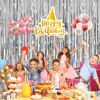 Picture of 2 Pack Silvery Tinsel Curtain Party Backdrop Decorations, Metallic Foil Fringe Backdrop Door for Halloween, Christmas, Birthday Graduation Wedding Party Streamers Photo Backdrop.