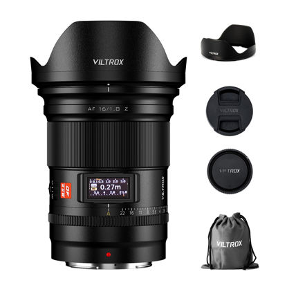 Picture of VILTROX PRO 16mm F1.8 Z Lens for Nikon Z Mount, Large Aperture F/1.8 Auto Focus Full Frame Wide-Angle Lens for Nikon Z-Mount Mirrorless Camera Z5 Z50 Z6 Z6II Z7 Z7II ZFC Z30 Z9 Z8 ZF