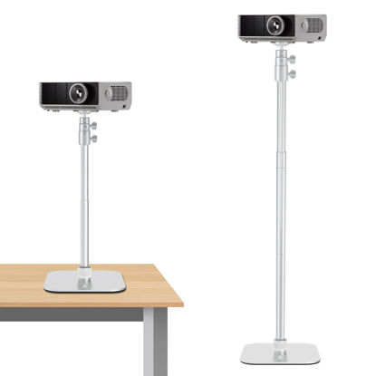 Picture of ailight Projector Stand Floor Projector Mount, Table Projector Bracket, 12.6''-53.15'' Height Adjustable, 360° Rotatable Projector Desktop Mount Compatible with Projector, Camera, Photographic Light