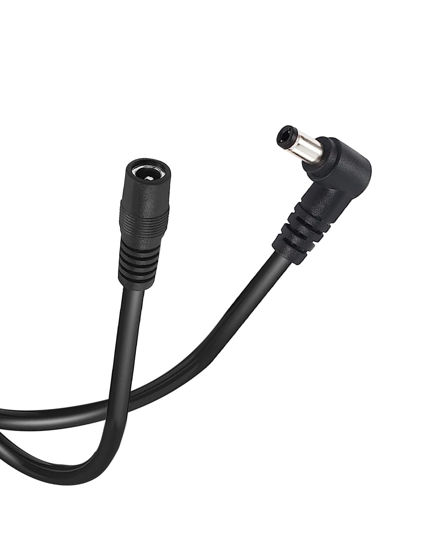 Picture of Tonton DC Power Extension Cable 2M 6.6FT 5.5mm x 2.1mm 90 Degree Right Angle Female to DC Male Power Adapter Cord for CCTV Security Camera Surveillance LED Strip DVR NVR Router Guitar Effect Pedal