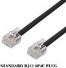 Picture of KINXIYU Phone Cord 25FT, Landline Telephone Cable with RJ11 Plug, Includes Telephone Inline Coupler RJ11 Splitter and 10pcs Cable Clips(Black)