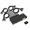 Picture of CKLau 4 Port KVM HDMI Switch with Digital Audio Output, All Input Cables and 2 USB 3.0 Hub, 4x1 HDMI KVM Switch USB 3.0 Supports Hotkey Switching, 4K@60Hz, 2K@144Hz, EDID