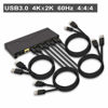 Picture of CKLau 4 Port KVM HDMI Switch with Digital Audio Output, All Input Cables and 2 USB 3.0 Hub, 4x1 HDMI KVM Switch USB 3.0 Supports Hotkey Switching, 4K@60Hz, 2K@144Hz, EDID