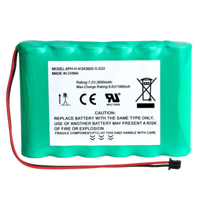 Picture of JIIKER 3600mAh 7.2v Ni-MH Replacement Battery for DSC 6PH-H-4/3A3600-S-D22 ADT DSC IMPASSA 9057 SCW9055 SCW9057 BH7236-SS 17000145 17000152 Wireless Home Security System